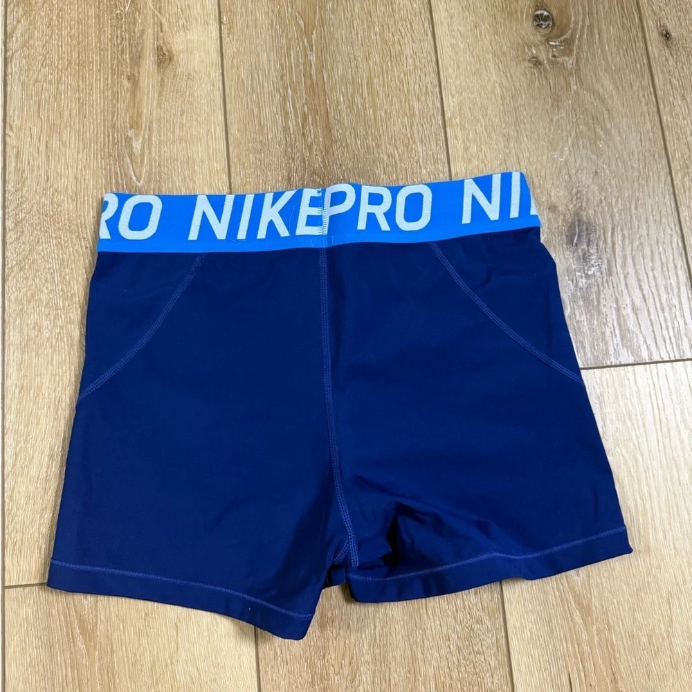 Nike Pro Blue 3” Women’s Large Training Biker Track Shorts
